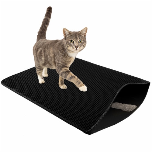 Petmaker Cat Litter Mat 30X24in Waterproof Litter Box Mat Dual Layer Honeycomb Black 1 unit Smith s Food and Drug