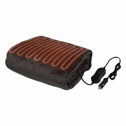 Stalwart Heated Blanket Portable 12V Electric For Car Truck Rv Black 59X43 Gray 1 unit QFC