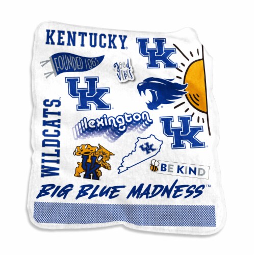 Logo Brands Kentucky Raschel Blanket Perspective: front