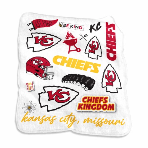Logo Brands Kansas City Chiefs Raschel Blanket Perspective: front