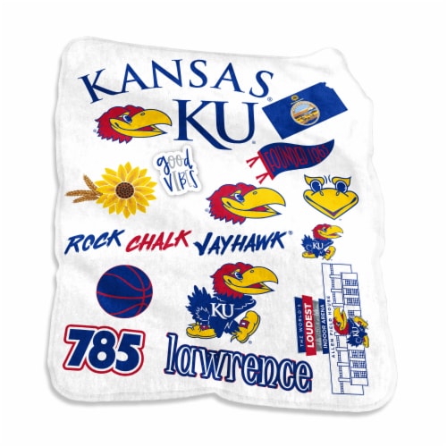 Logo Brands Kansas Raschel Blanket Perspective: front