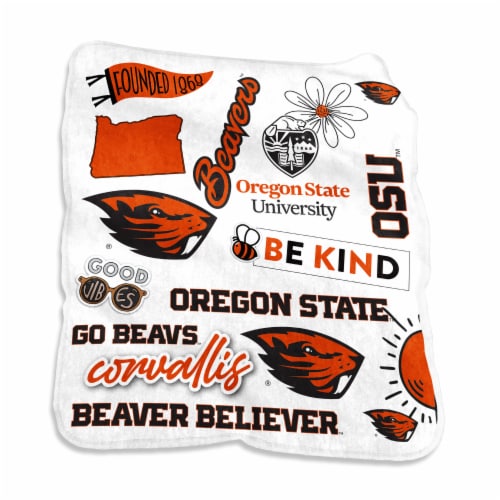 Logo Brands Oregon Raschel Blanket Perspective: front