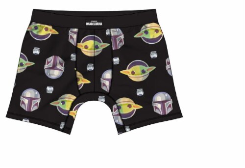 Bioworld Merchandising Men's Mandalorian Helmet Boxer Brief Perspective: front