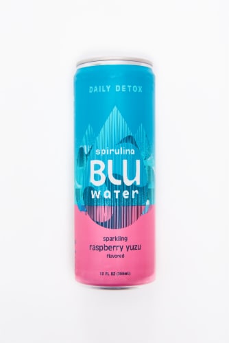 Ful Foods BLUwater Raspberry Yuzu Sparkling Spirulina Beverage Perspective: front
