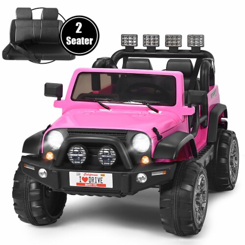 Costway 12V Kids Ride On Car 2 Seater Truck RC Electric Vehicles w Storage Room Pink 48.5 King Soopers