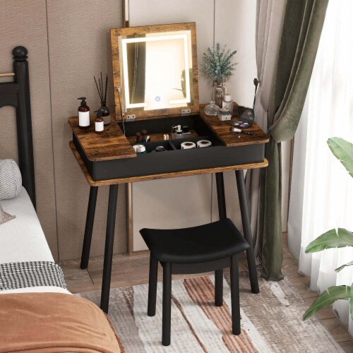 Vanity table with mirror lights hotsell