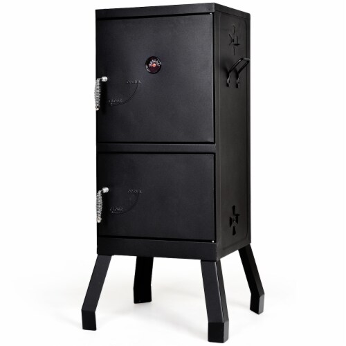 Costway Vertical Charcoal Smoker BBQ Barbecue Grill w/ Temperature Gauge Outdoor Black Costway Vertical Charcoal Smoker BBQ Barbecue Grill w/ Temperature Gauge Outdoor Black