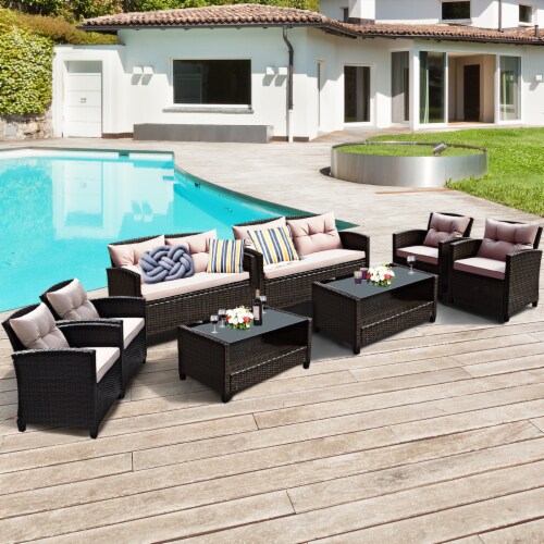 Costway 8 piece rattan online