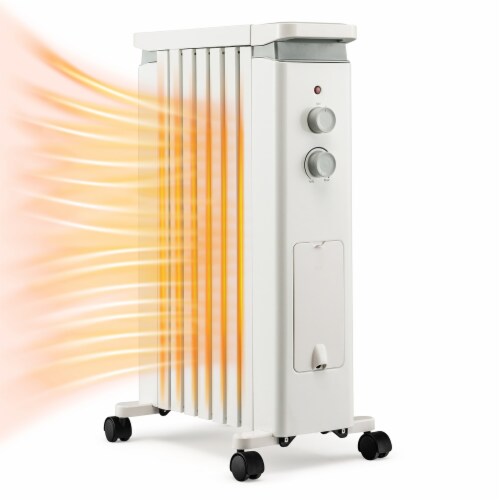 Costway 1500W Oil Filled Radiator Heater Electric Space Heater w Humidifier White 1500W Gerbes Super Markets