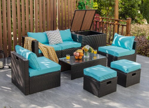 Costway 8pcs rattan patio furniture set online