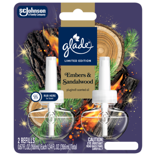 Glade® Plugins® Oil Limited Edition Embers & Sandalwood Perspective: front