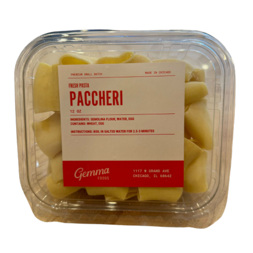Gemma Foods Fresh Paccheri Pasta Perspective: front