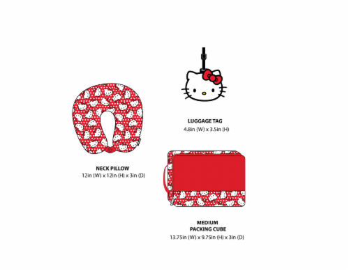 Bioworld Merchandising® Hello Kitty 3pc travel set red Perspective: front