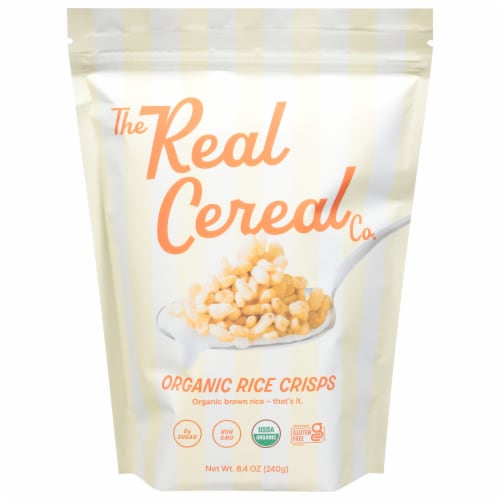 The Real Cereal Company Organic Rise Crisps Bag Perspective: front