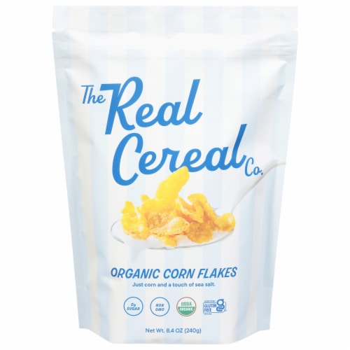 The Real Cereal Company Organic Corn Flakes Perspective: front
