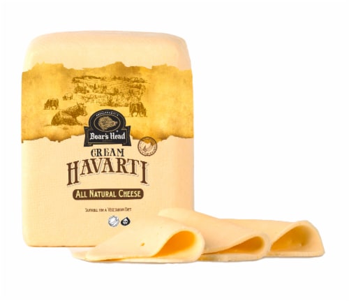 Boar's Head® Cream Havarti Cheese Fresh Sliced Deli Cheese Perspective: front