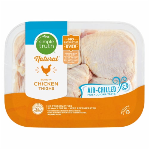 Simple Truth All Natural Bone-In Fresh Chicken Thighs Perspective: front