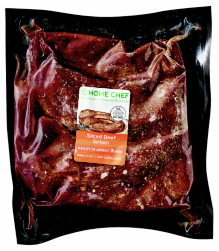 Home Chef Sous Vide Sliced Beef Sirloin Perspective: front