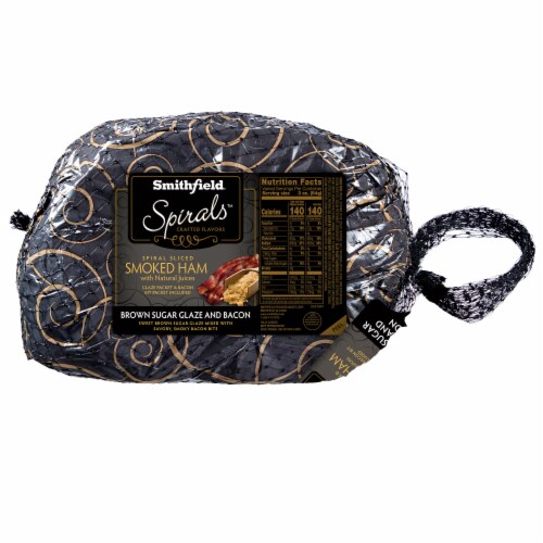 Smithfield Brown Sugar Glaze With Bacon Spiral Ham Perspective: front