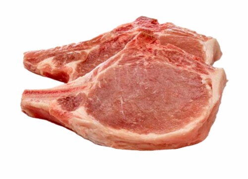 Harris Teeter Bone-In Center Cut Pork Loin Chops Thick Cut Perspective: front
