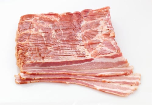 Pork Thick Sliced Bacon (From Fresh Meat Counter) Perspective: front