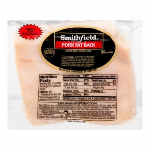 Smithfield® Pork Fat Back Perspective: front