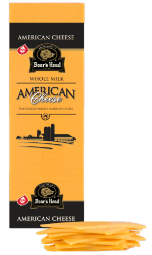 Boar's Head Yellow American Cheese Fresh Sliced Deli Cheese Perspective: front