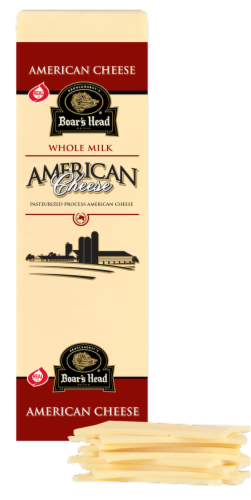 Boar's Head White American Cheese Fresh Sliced Deli Cheese Perspective: front