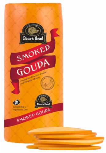 Boar's Head Smoked Gouda Cheese Fresh Sliced Deli Cheese Perspective: front