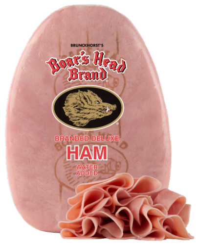 Boar's Head Branded Deluxe Ham Fresh Sliced Deli Meat Perspective: front