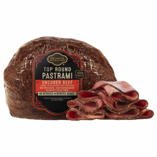 Private Selection™ Grab & Go Choice Pastrami Fresh Sliced Deli Meat Perspective: front