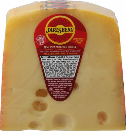 Jarlsberg® Rindless Semi Soft Part-Skim Cheese Perspective: front