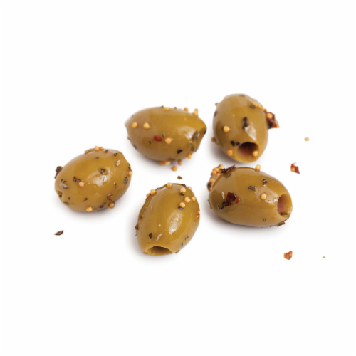 Murray's® Divina Green Olives with Sicilian Herbs Perspective: front