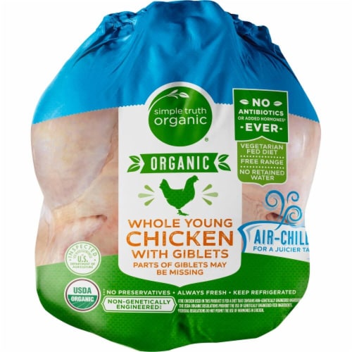 Simple Truth Organic® Fresh Organic Whole Chicken with Giblets Perspective: front