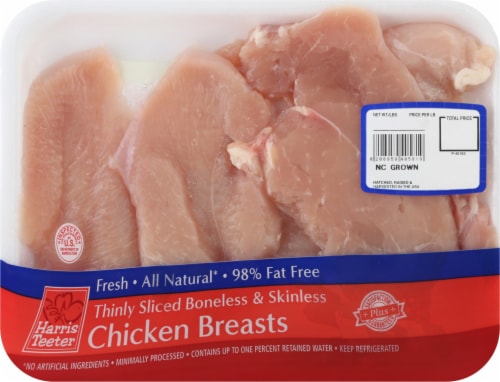Harris Teeter Thinly Sliced Boneless & Skinless Chicken Breasts Perspective: front