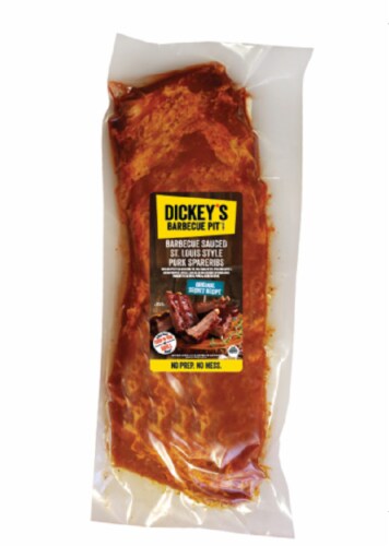 Dickey's Barbecue Pit Barbecue Sauced St. Louis Style Pork Spareribs Perspective: front