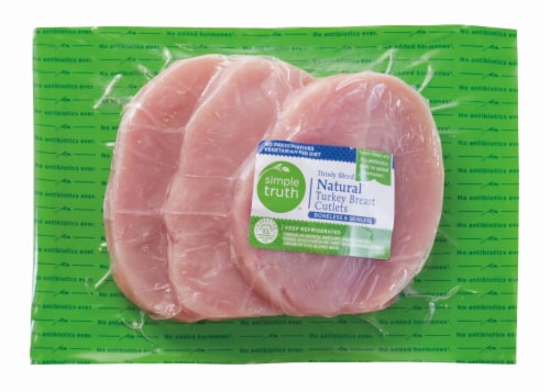 Simple Truth™ Natural Turkey Breast Cutlets Thinly Sliced Boneless & Skinless (3-6 per pack) Perspective: front