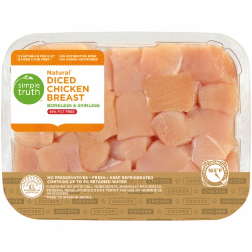 Simple Truth™ All Natural Boneless Skinless Diced Fresh Chicken Breast Perspective: front