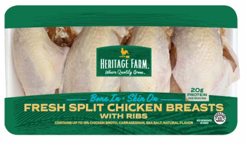 Heritage Farm™ Split Chicken Breasts with Ribs Perspective: front