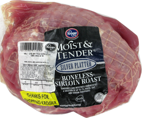 Moist & Tender Pork Netted Boneless Sirloin Roast Perspective: front