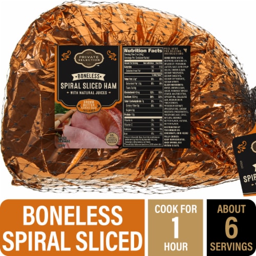 Private Selection™ Brown Butter Boneless Spiral Sliced Ham (Limit 2 at Sale Retail) Perspective: front