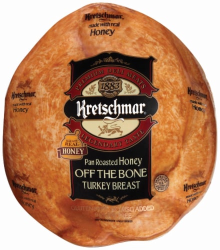 Kretschmar Off the Bone Honey Roasted Turkey Breast Fresh Sliced Deli Meat Perspective: front
