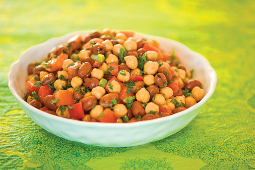Fava & Garbanzo Bean Salad Perspective: front