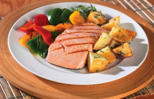 Farm Raised Atlantic Salmon Portions Perspective: front