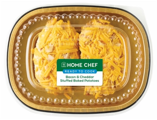 Home Chef Bacon & Cheddar Stuffed Baked Potatoes Perspective: front