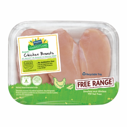 PERDUE® HARVESTLAND® Free Range Boneless Skinless Chicken Breasts Perspective: front