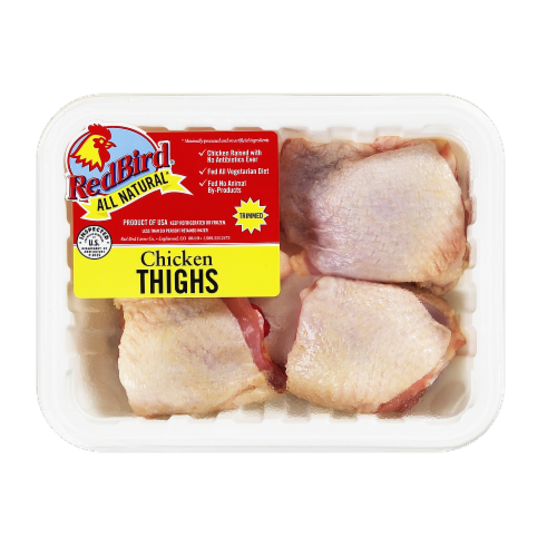Red Bird Farms All Natural Chicken Thighs Perspective: front