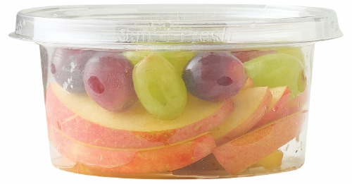 Fresh Cut Apples & Grapes Cup Perspective: front