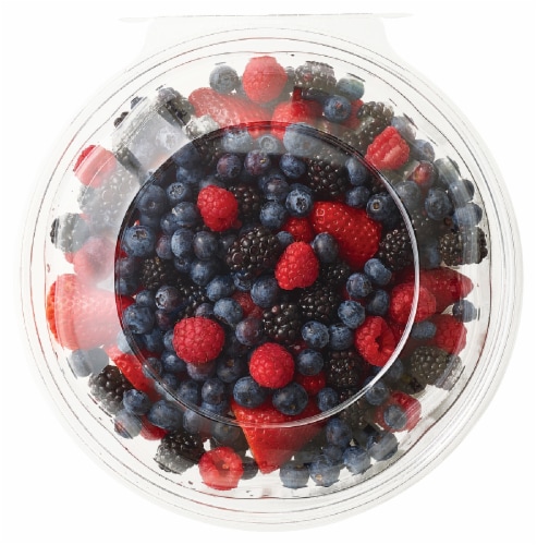 Fresh Cut Mixed Berries Bowl Perspective: front