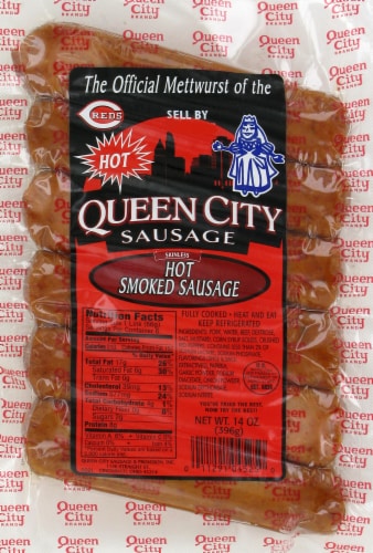 Queen City Sausage Hot Souse Fresh Sliced Deli Meat Perspective: front